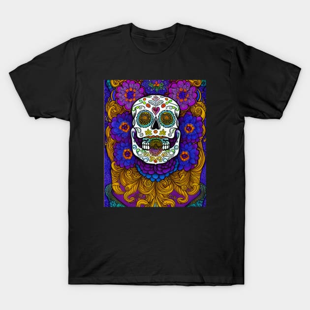Captivating Sugar Skull Art T-Shirt by ImaginativeInkPOD